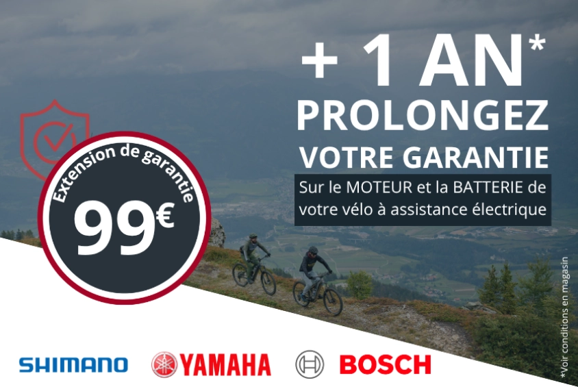 Extension garantie moteur et batterie Shimano bosh Yamaha